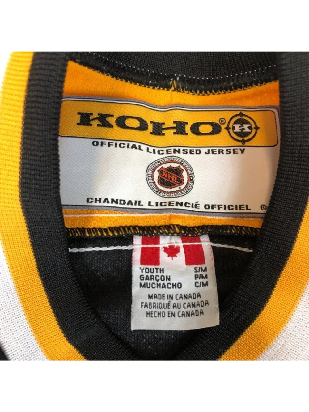Vintage Boston Bruins Youth KOHO Hockey Jersey Kids Size S/M Made in Canada